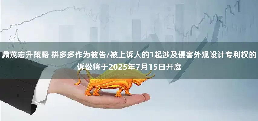 鼎茂宏升策略 拼多多作为被告/被上诉人的1起涉及侵害外观设计专利权的诉讼将于2025年7月15日开庭