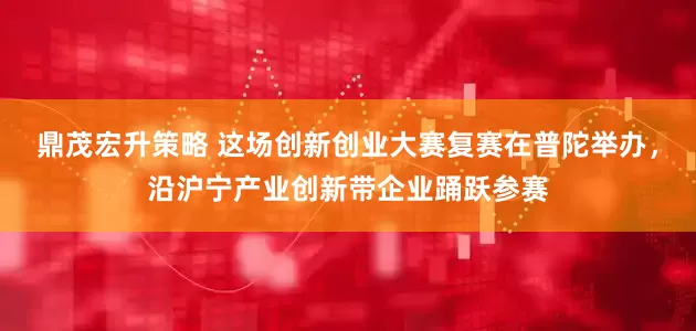 鼎茂宏升策略 这场创新创业大赛复赛在普陀举办，沿沪宁产业创新带企业踊跃参赛